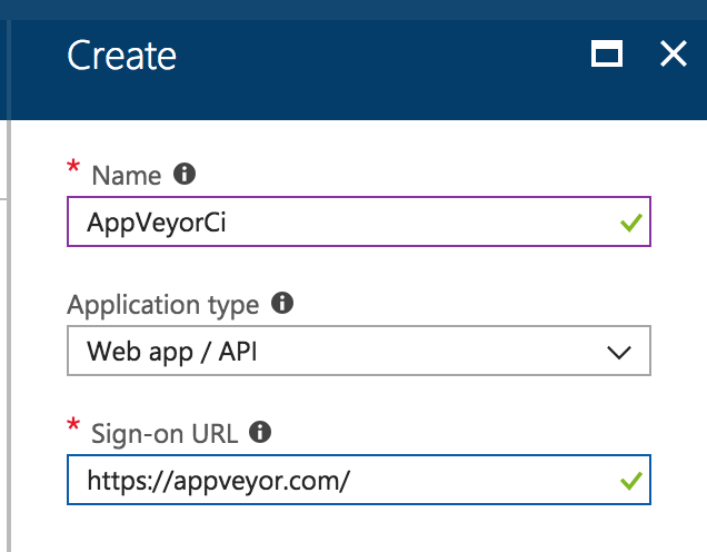 Create a new app in the portal
